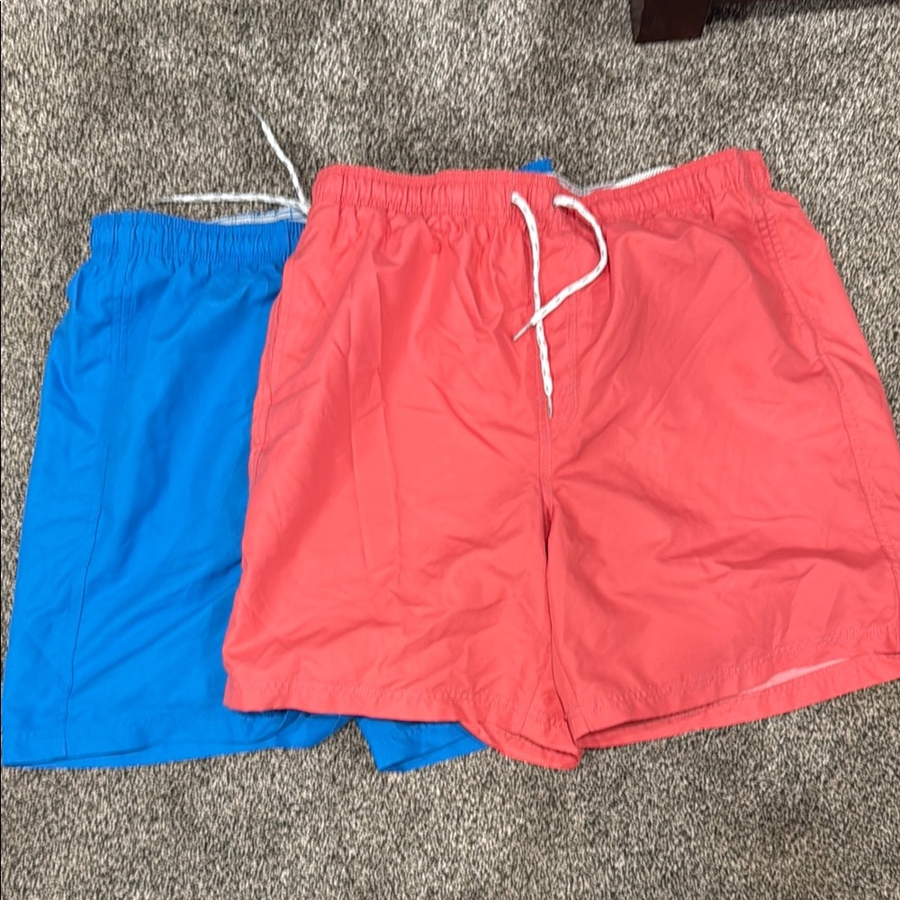 Men’s Coral and Blue Swim Shorts Set